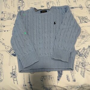 Ralph Lauren cable knit sweater.  Light blue boys size 5